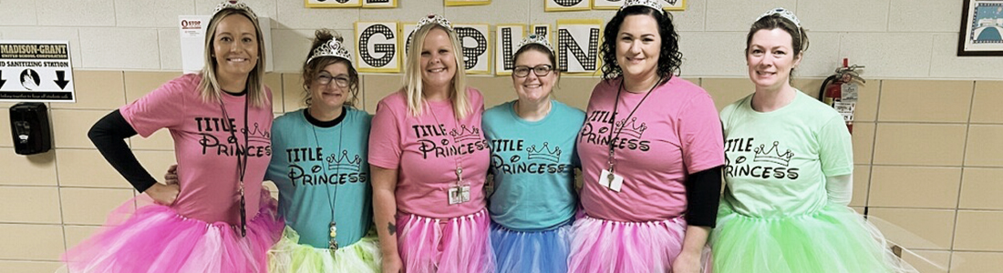 Teachers dressed up as princesses